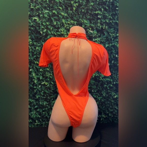 🆕 SALE NWT Orange Party Exotic Dancewear Stripper Outfit Lingerie - Picture 3 of 3